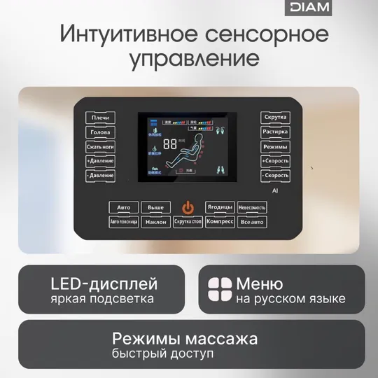 Сенсорный пульт с LED-дисплеем и меню на русском